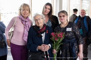 2025. gada Simtgadnieku Salidojums. Četras sievietes smaida. Foto: Edgars Krinbergs